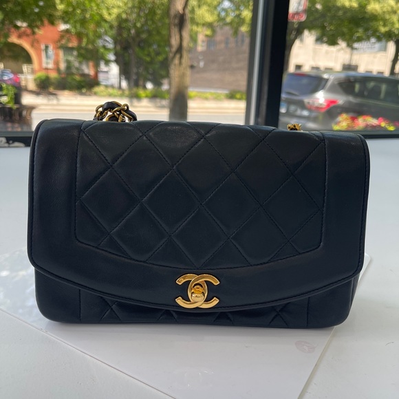 CHANEL Handbags - Vintage Chanel Diana Black Ghw